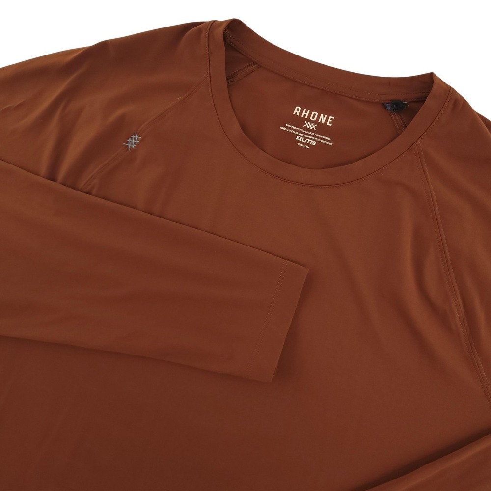 Rhone Shirt Mens 2XL Brown Long Sleeve Lightweight Athletic Running Performance